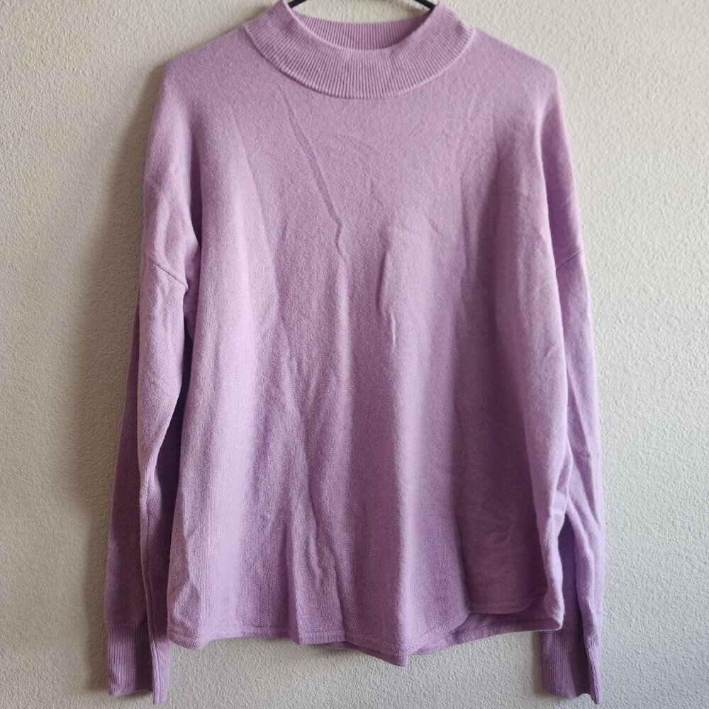 Madewell Sweater Womens Medium Purple Mock Neck Pullover Soft Knit FA22 Cozy